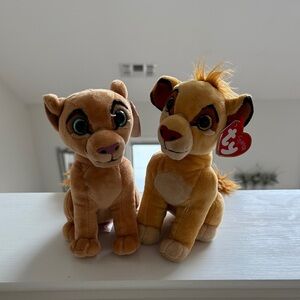 Ty Stuffed Animals - Tan and Brown Lion Cubs